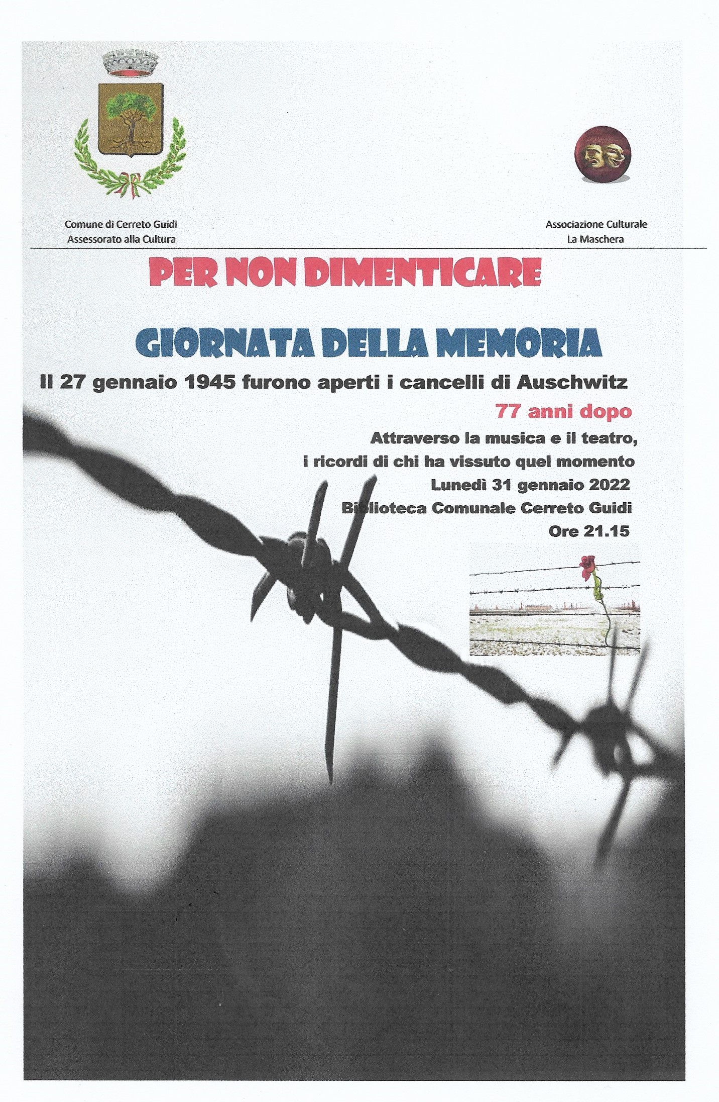 Iniziativa in occasione del "Giorno della Memoria" 2022