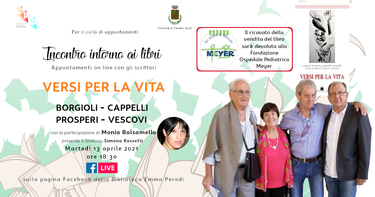 Incontri Intorno ai libri. Appuntamenti On-line con gli scrittori, presentazione libro "Versi per la vita"