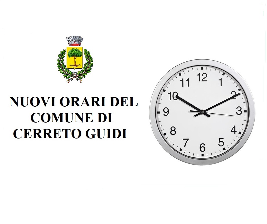 Nuovi orari del comune di cerreto guidi: mese di novembre